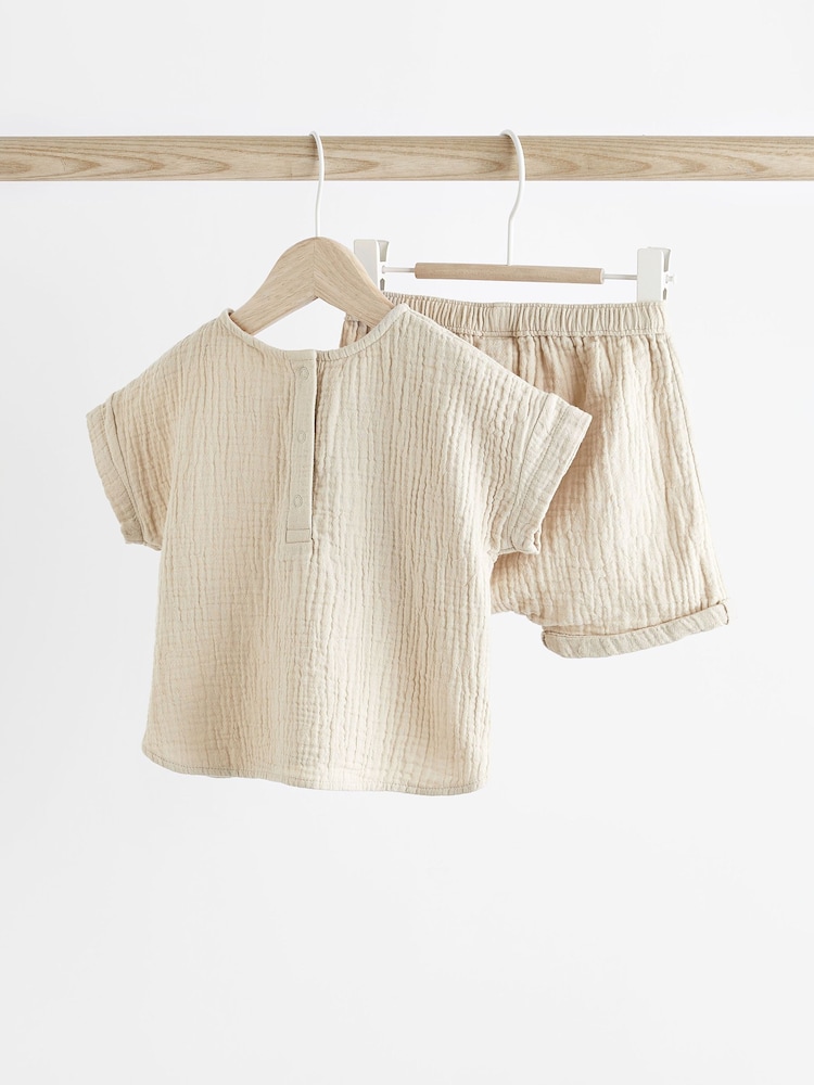 Nevtralno - dojenček 100% Cotton Top And Shorts komplet (0mths-3yrs) - Slika 2 iz 8 Nevtralno - dojenček 100% Cotton Top And Shorts komplet (0mths-3yrs) - Slika 2 iz 8