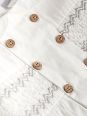 Grey/White Baby Woven Smart Top and Shorts Set (0mths-2yrs) - Image 8 of 10