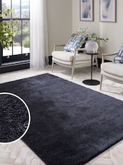 Navy Cosy Washable Shaggy Rug - Image 1 of 6