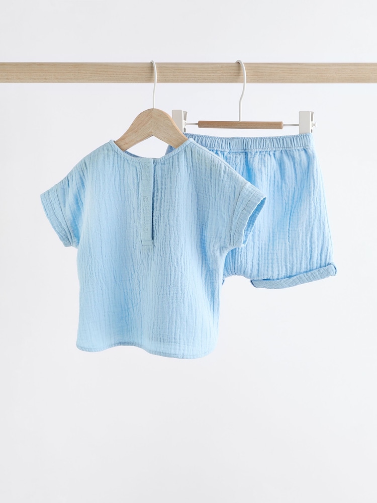 Blue Baby Top And Shorts Set (0mths-3yrs) - Image 2 of 9 Blue Baby Top And Shorts Set (0mths-3yrs) - Image 2 of 9