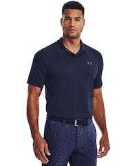 Under Armour Navy Blue/Grey Golf Performance 3.0 Polo Shirt - Image 1 of 5
