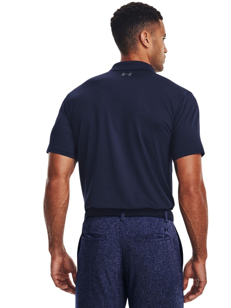 Under Armour Navy Blue/Grey Golf Performance 3.0 Polo Shirt - Image 2 of 5