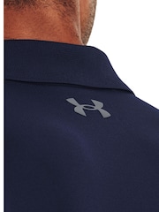 Under Armour Navy Blue/Grey Golf Performance 3.0 Polo Shirt - Image 4 of 5