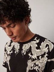 Black Dragon Print T-Shirt - Image 5 of 8