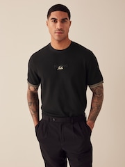 Black Black Textured T-Shirt - Image 3 of 9