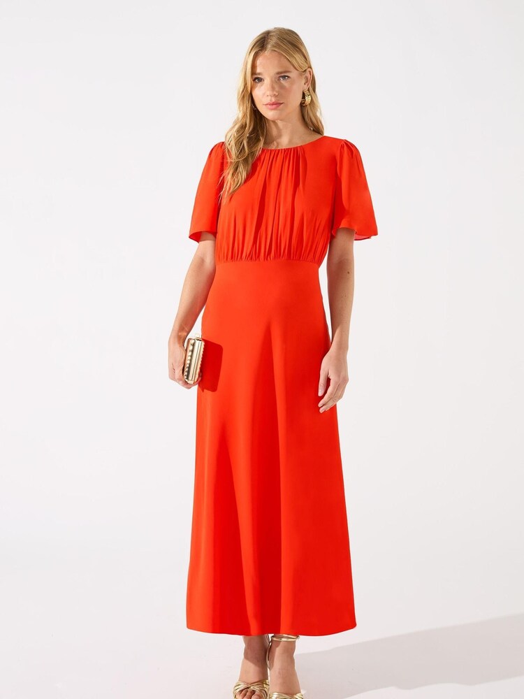 Ro&Zo Honor Red Bias Cut Midi Dress - Image 1 of 1 Ro&Zo Honor Red Bias Cut Midi Dress - Image 1 of 1