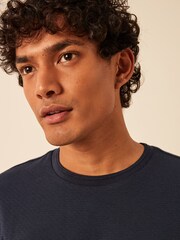 Navy Textured T-Shirt - Image 6 of 9