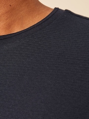 Navy Textured T-Shirt - Image 7 of 9