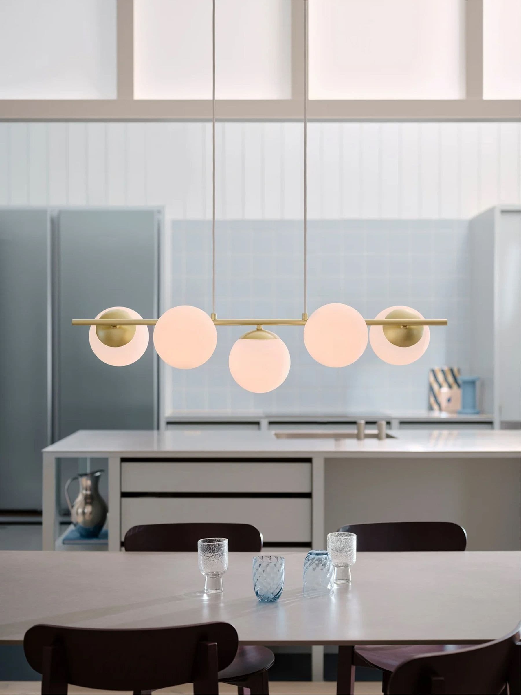 B&Q - Lilly Indoor Pendant Light Brass Metal E14 Hand Blown GlassMains PoweredIp20 - Image 1