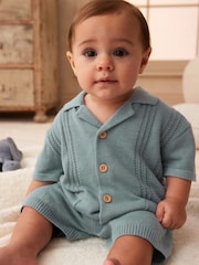 Blue Knitted Baby Shirt And Shorts Set (0mths-2yrs) - Image 1 of 10
