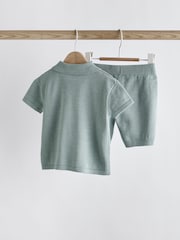 Blue Knitted Baby Shirt And Shorts Set (0mths-2yrs) - Image 5 of 10