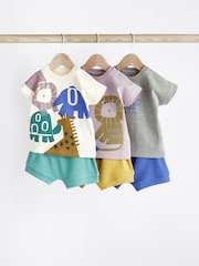 Purple/Blue Baby T-Shirts And Shorts 3 Pack - Image 1 of 7