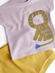 Purple/Blue Baby T-Shirts And Shorts 3 Pack - Image 5 of 7