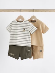 Monochrome Baby T-Shirts And Shorts Set 2 Pack - Image 1 of 10