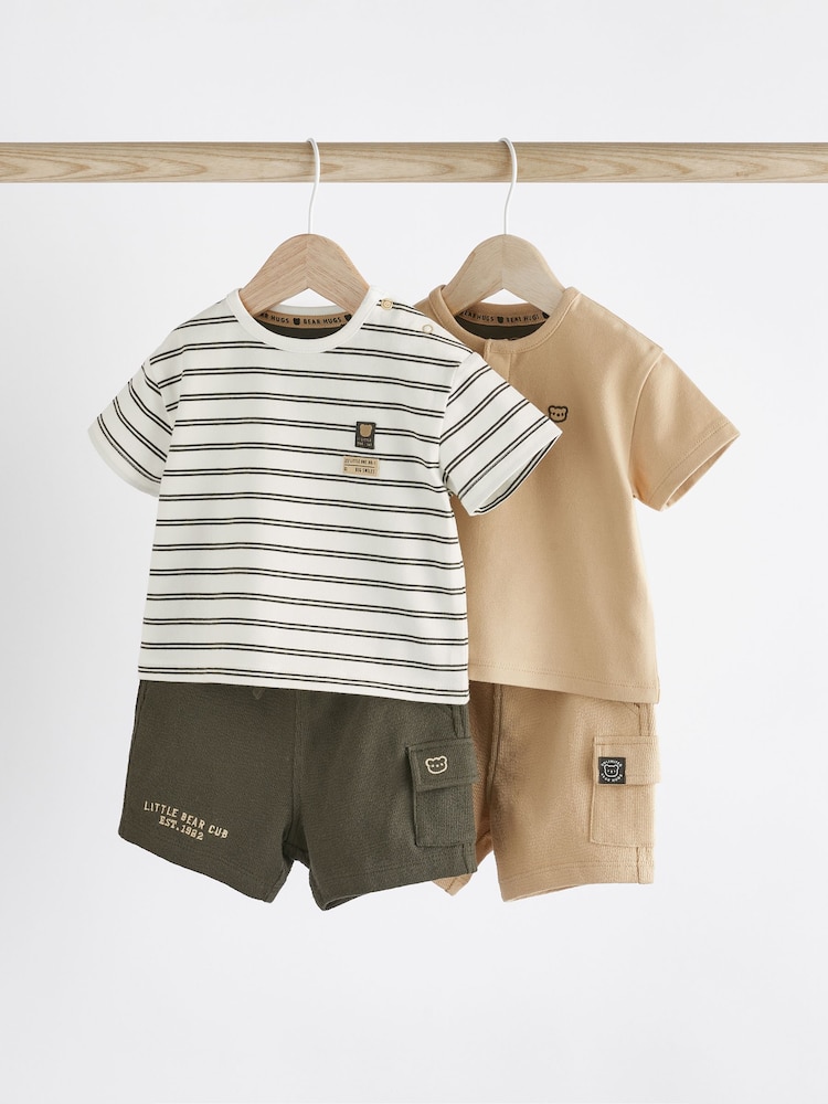 Monochrome Baby T-Shirts And Shorts Set 2 Pack - Image 1 of 10