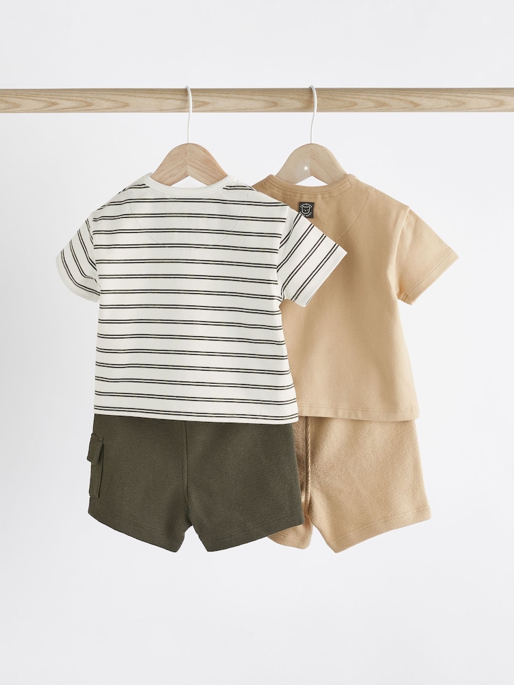 Monochrome Baby T-Shirts And Shorts Set 2 Pack - Image 2 of 10