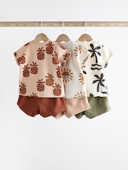 Monochrome Baby T-Shirts And Shorts 3 Pack - Image 2 of 13