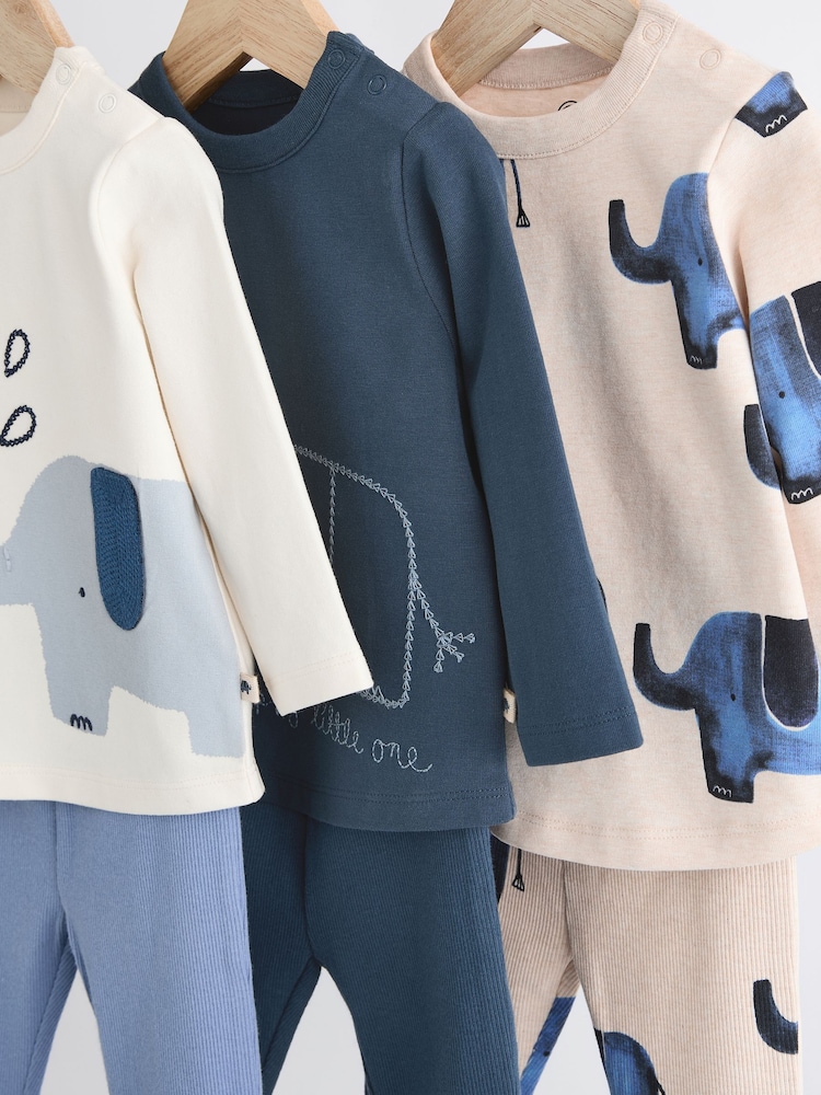 Blue Elephant Baby Top and Leggings 6 Piece Set - Image 11 of 16