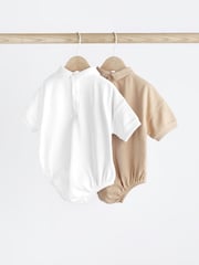 Weiß/Neutral - Baby Bodys mit Kragen, 2er-Pack - Bild 2 von 7