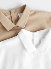 Weiß/Neutral - Baby Bodys mit Kragen, 2er-Pack - Bild 4 von 7