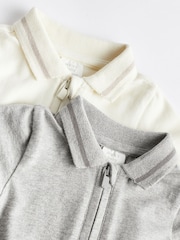 Grey Baby Collar Bodysuits 2 Pack - Image 4 of 9