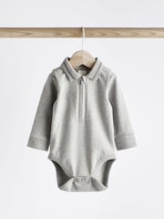 Grey Baby Collar Bodysuits 2 Pack - Image 5 of 9