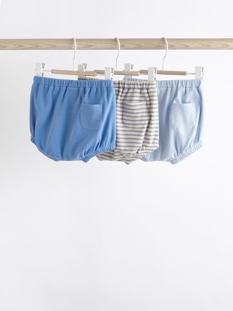 Blue Baby Textured Shorts 3 Pack - Image 2 of 7 Blue Baby Textured Shorts 3 Pack - Image 2 of 7