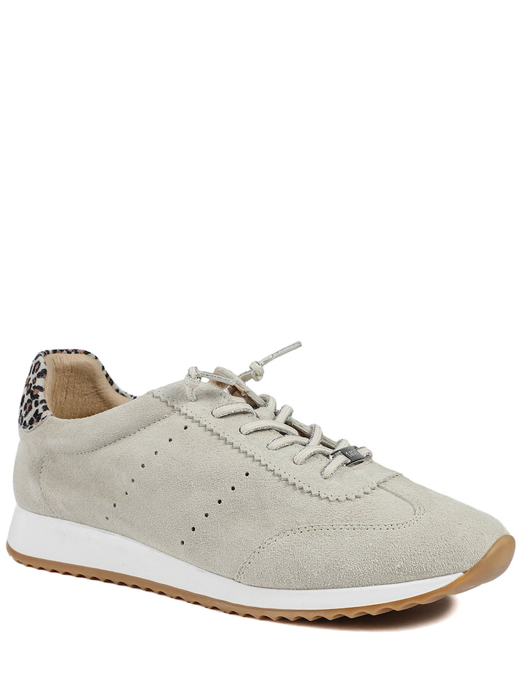 Jones Bootmaker Natural Alenya Suede Leather Lace Up Trainers - Image 1 of 5 Jones Bootmaker Natural Alenya Suede Leather Lace Up Trainers - Image 1 of 5