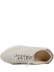 Jones Bootmaker Natural Alenya Suede Leather Lace Up Trainers - Image 4 of 5