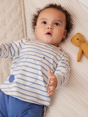 Blue/White Bunny Baby Top and Leggings 2 Piece Set - Image 3 of 6