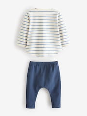 Blue/White Bunny Baby Top and Leggings 2 Piece Set - Image 5 of 6
