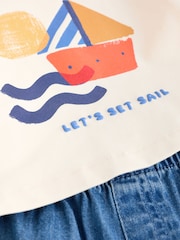 Blue Boat Baby T-Shirt and Shorts 2 Piece Set - Image 7 of 9