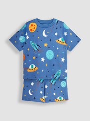 JoJo Maman Bébé Space Glow In The Dark Jersey Pyjamas - Image 3 of 7