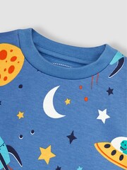 JoJo Maman Bébé Space Glow In The Dark Jersey Pyjamas - Image 6 of 7