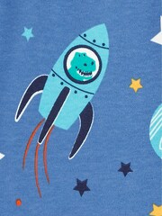 JoJo Maman Bébé Space Glow In The Dark Jersey Pyjamas - Image 7 of 7