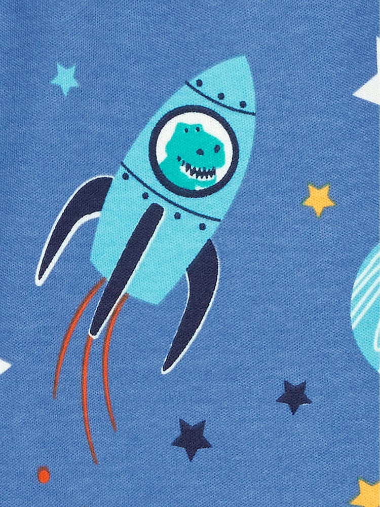 JoJo Maman Bébé Space Glow In The Dark Jersey Pyjamas - Image 7 of 7