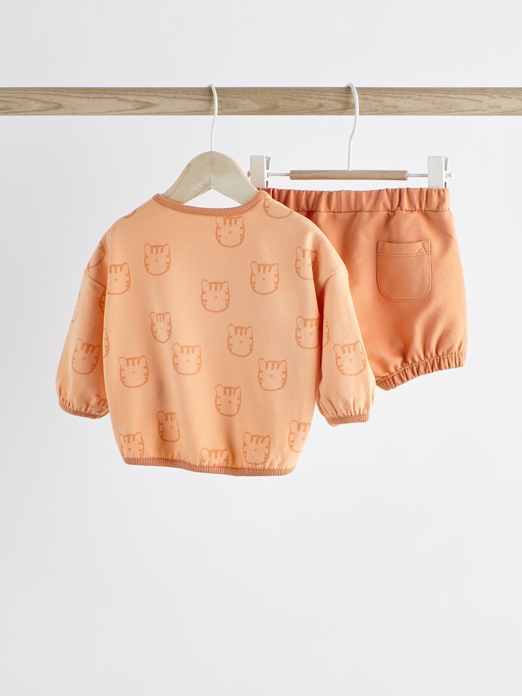 Orange Tiger Baby T-Shirt and Shorts 2 Piece Set - Image 2 of 9