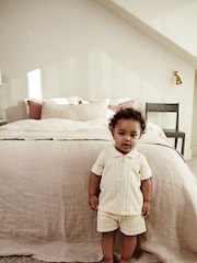 Cream Ribbed Top and Shorts Baby Set - Image 2 of 6