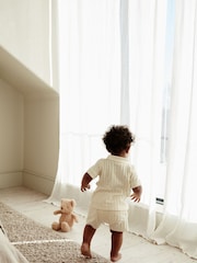 Cream Ribbed Top and Shorts Baby Set - Image 5 of 6