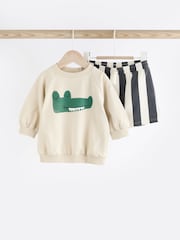 Monochrome Baby T-Shirt and Shorts 2 Piece Set - Image 1 of 12