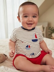 Red/Blue Nautical Baby T-Shirt And Shorts 2 Piece Set - Image 1 of 11