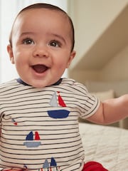 Red/Blue Nautical Baby T-Shirt And Shorts 2 Piece Set - Image 2 of 11