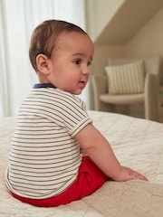 Red/Blue Nautical Baby T-Shirt And Shorts 2 Piece Set - Image 3 of 11