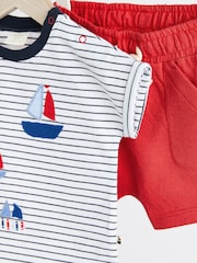 Red/Blue Nautical Baby T-Shirt And Shorts 2 Piece Set - Image 7 of 11
