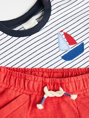 Red/Blue Nautical Baby T-Shirt And Shorts 2 Piece Set - Image 8 of 11