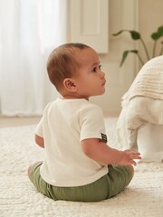 Croc, Salbeigrün - 2-teiliges Baby-Set aus T-Shirt und Shorts - Bild 3 von 4