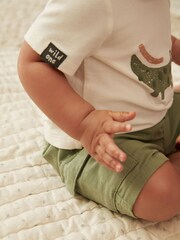 Croc, Salbeigrün - 2-teiliges Baby-Set aus T-Shirt und Shorts - Bild 4 von 4