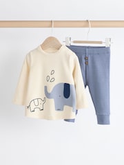 Blue Elephant Baby Top And Leggings Set - Image 1 of 11