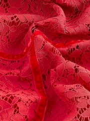 Red Lace Dobby Mix Short Sleeve Blouse - Image 6 of 6