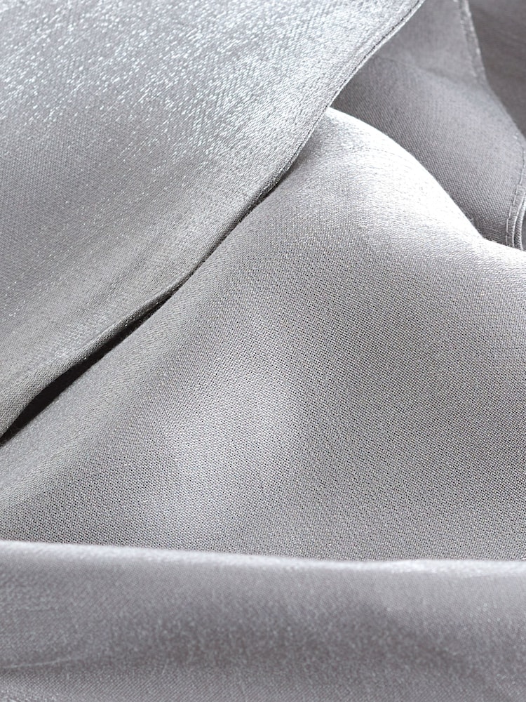 Silver Metallic Ruffle Detail One Shoulder Top - Image 7 of 7